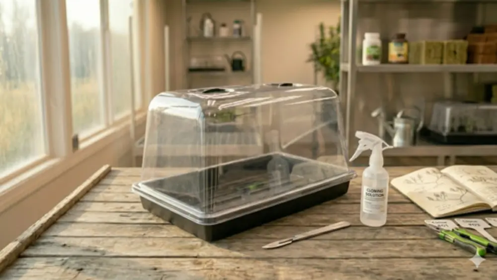 Cette mini-serre en plastique convient pour environ 15 à 21 boutures de cannabis.