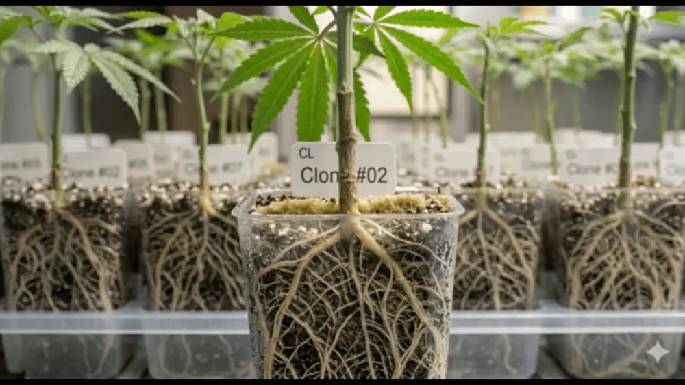 Les boutures de cannabis peuvent développer un système racinaire robuste, ce qui leur permet de croître rapidement durant la phase végétative.