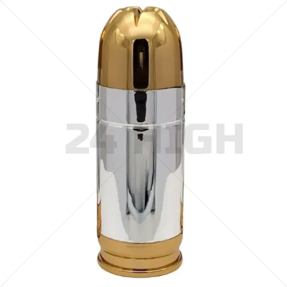 Briquet Bullet - flamme torche argentée et dorée