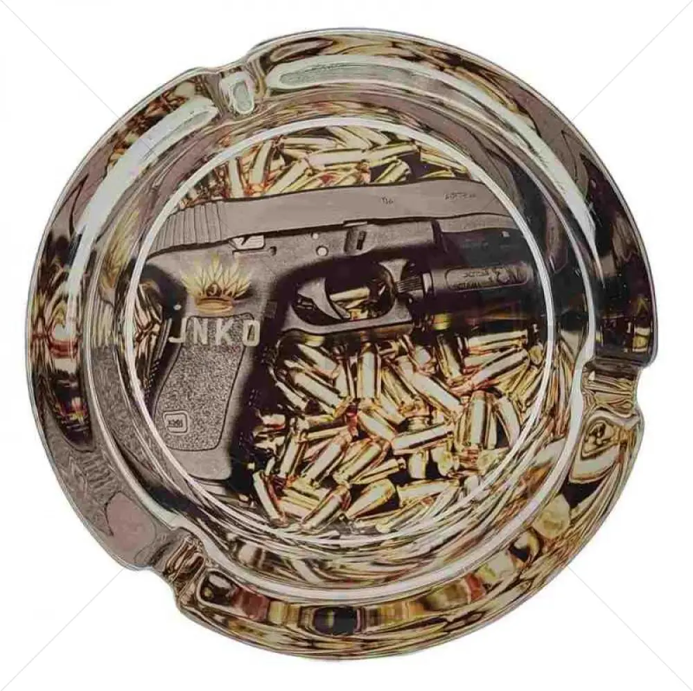 Cendrier en verre rond | Luxury Art Series | Gun Art