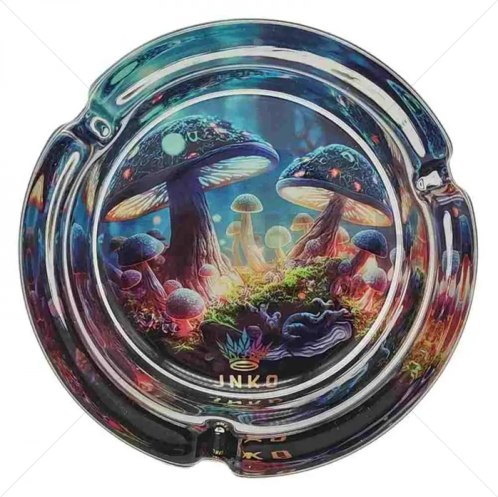 Cendrier rond en verre | Psychedelic Series | Magic Mushrooms 2