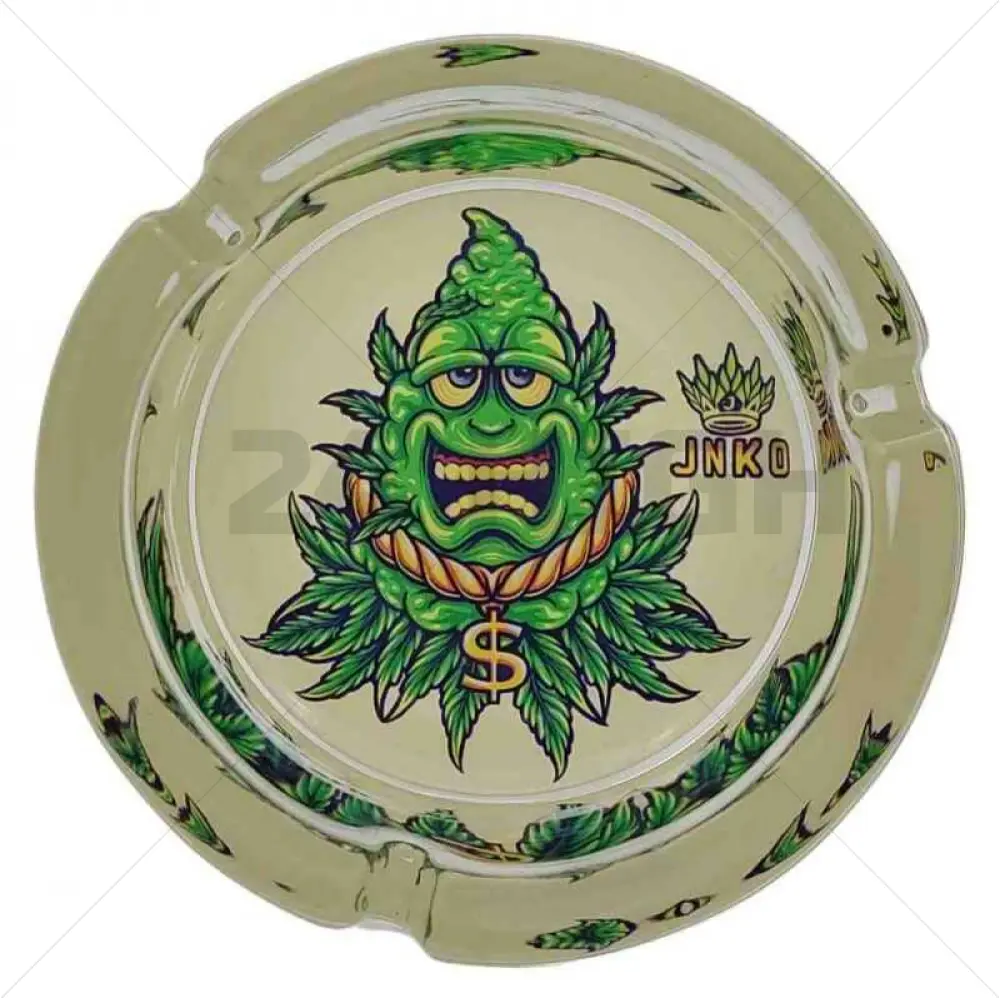 Cendrier rond en verre 10cm | Stay 420 Series | Design 6 | Happy Budz