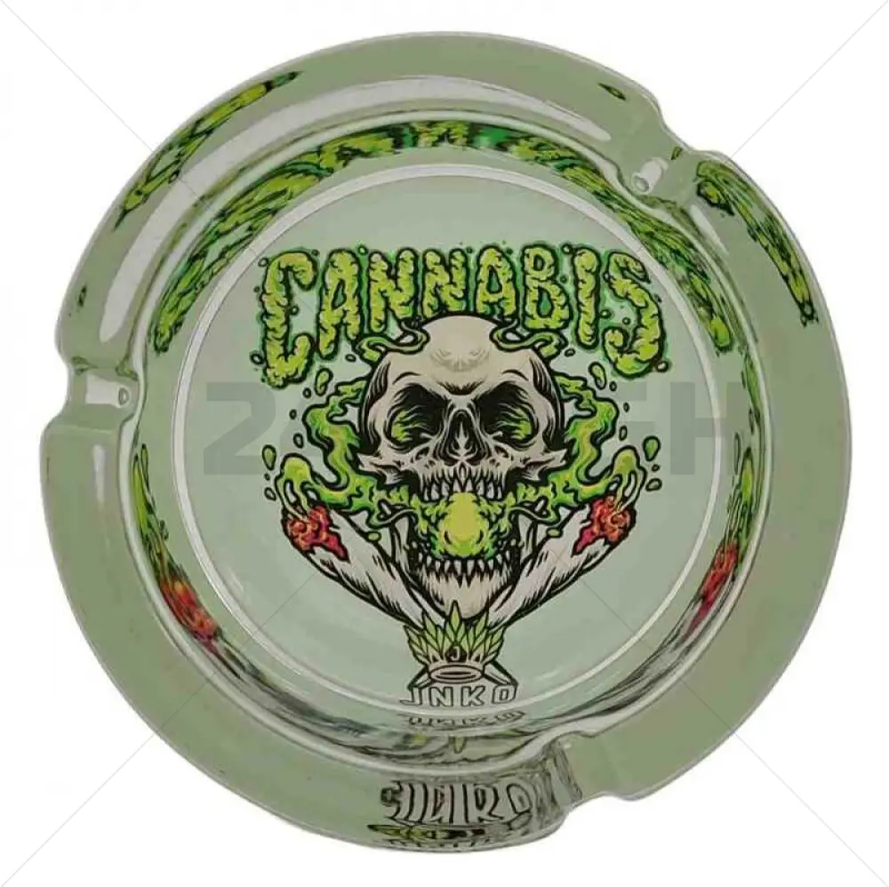 Cendrier rond en verre 10cm | Stay 420 Series | Design 3 | Skull Smoker 2