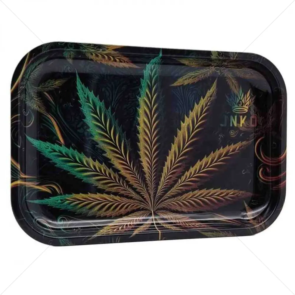 Plateau à rouler XXL | 29x19cm | Série psychédélique | Design 6 | Feuille de cannabis 2
