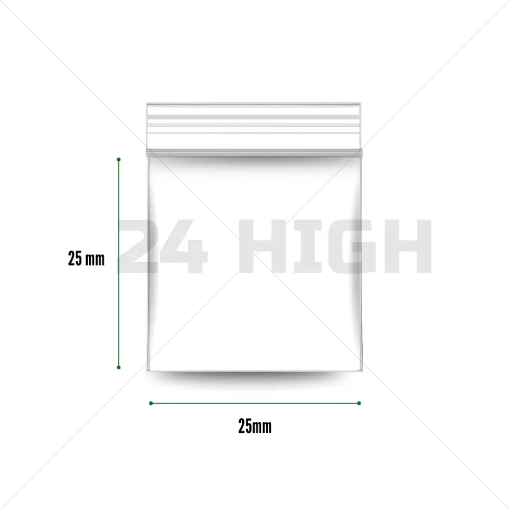 Sachets zip refermables 25 x 25 mm – Lot de 1000