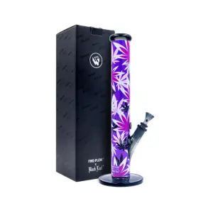 Fire-Flow x Black Leaf - Bong en verre Pink Leaves - 40 cm