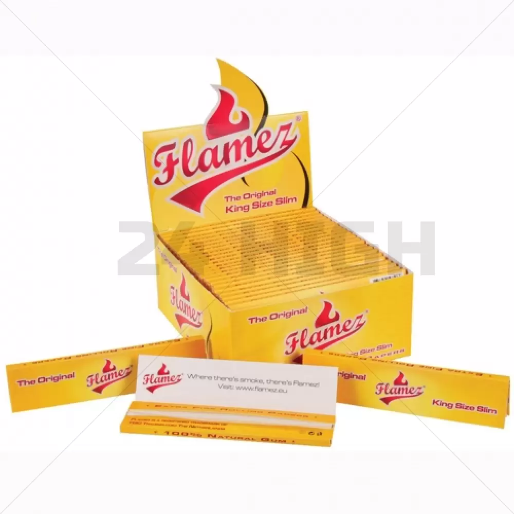 Flamez Yellow King Size Slim - Display 50pcs
