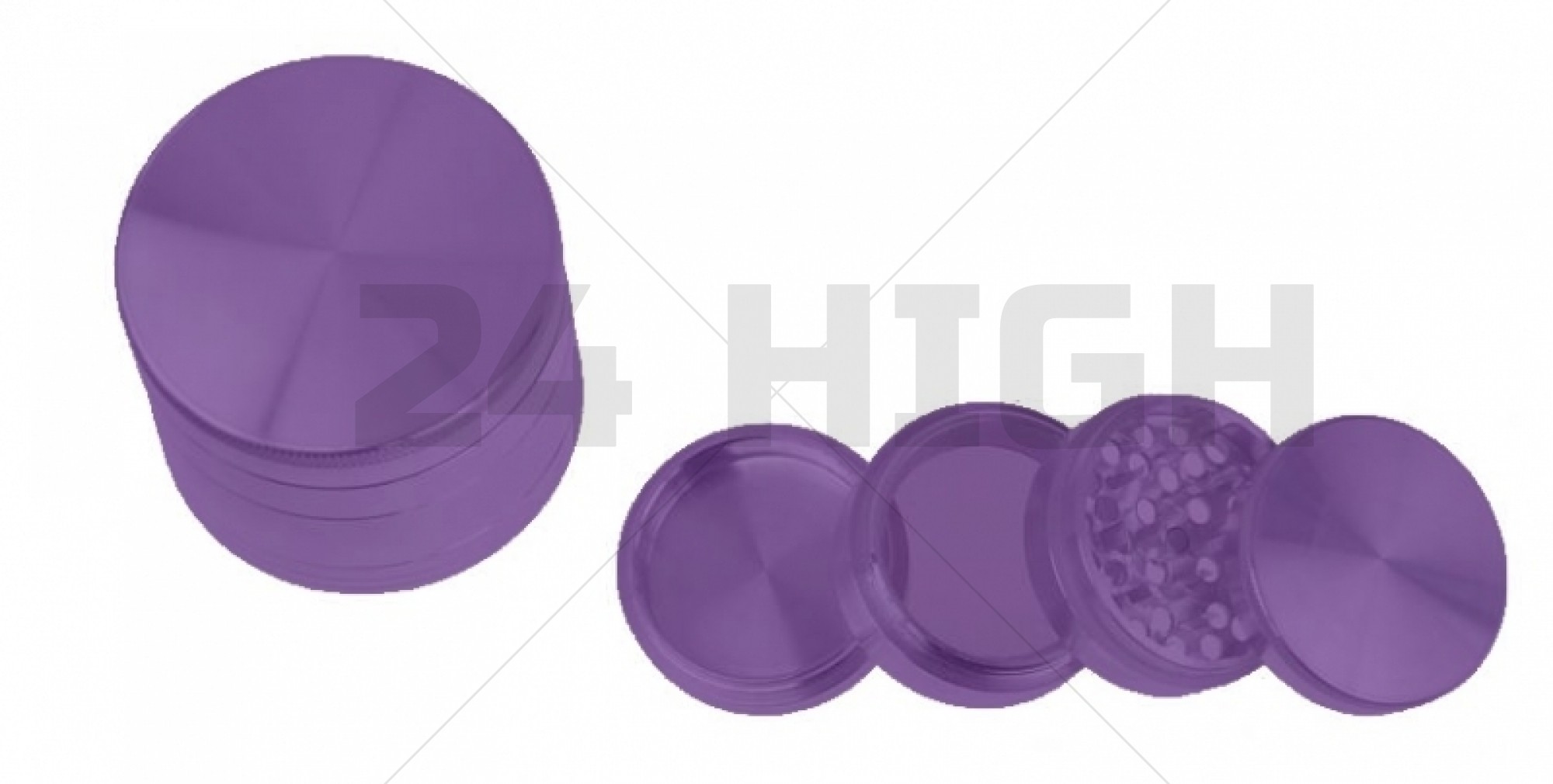 Broyeur en aluminium (Ø 55 mm, 4 pièces), violet