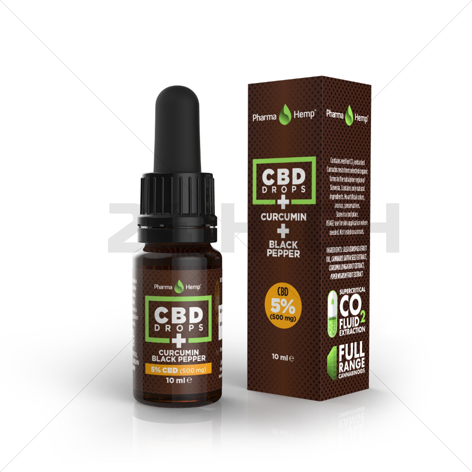 PharmaHemp huile de CBD avec Curcuma - 5% CBD